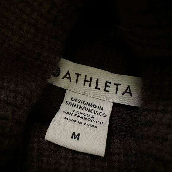 Athleta dark brown wool/cashmere knit turtleneck sweater size M - Picture 6 of 15